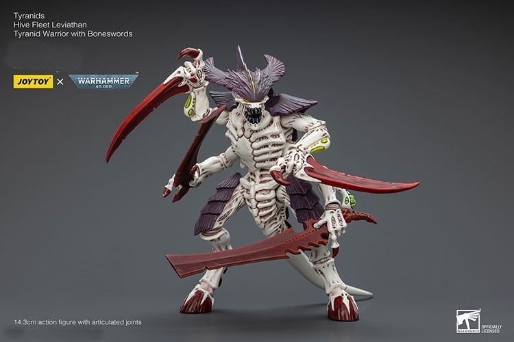 Фигурка из игры Warhammer 40k, Гвардия Смерти, Улей-флот Тиранидов, Левиафан Воин Тиранидов, JOYTOY, подвижная, 14,3 см (WHR 0235)