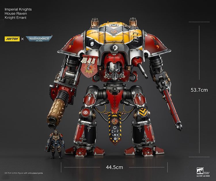 Фигурка из игры Warhammer 40k, Имперские рыцари Дом Воронов Рыцарь Странник, JOYTOY, подвижная, 53,7 см (WHR 0166)