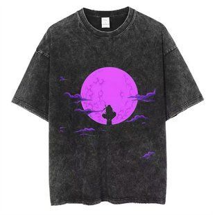 Футболка оверсайз с принтом из аниме Наруто, универсальная, хлопок Washed Cotton, размер XXXL (FNAR 0016G-XXXL)