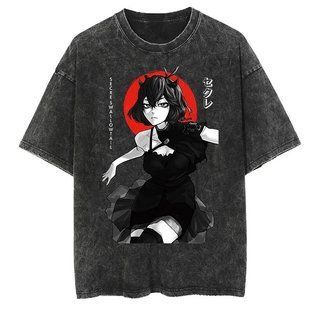 Футболка оверсайз с принтом из аниме Черный Клевер, универсальная, хлопок Washed Cotton, размер XXXL (FNBLC 0021G-XXXL)