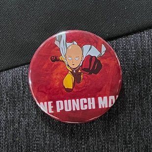 Значок аниме ВанПанчМен - One Punch Man, диаметр 58 мм (ZNOPM 0006)