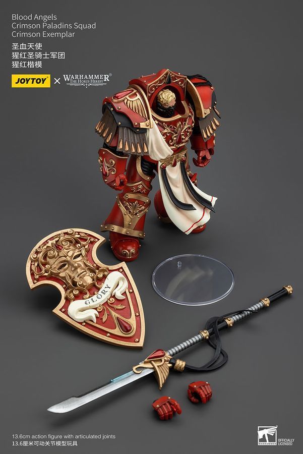 Фігурка з гри Warhammer 40k, Криваві Ангели Багряний Паладін з Силовим Списом, JOYTOY, рухома, 13,6 см (WHR 0104)