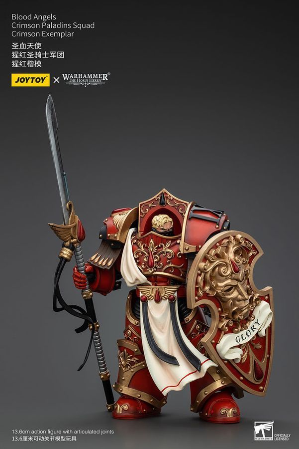 Фігурка з гри Warhammer 40k, Криваві Ангели Багряний Паладін з Силовим Списом, JOYTOY, рухома, 13,6 см (WHR 0104)