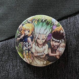 Значок аниме Доктор Стоун Dr. Stone, диаметр 58 мм (ZNDRS 0005)