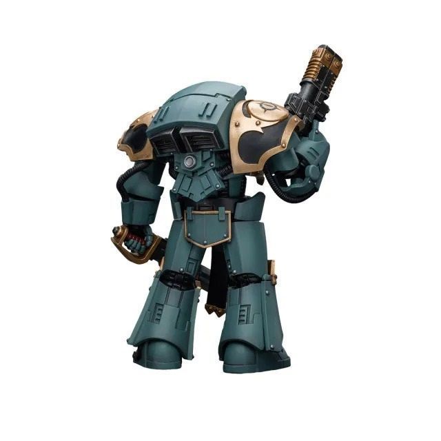 Фигурка из игры Warhammer 40k, Сыны Хоруса Сержант с волкитовым зарядным устройством и силовым мечом, JOYTOY, подвижная, 14,2 см (WHR 0081)