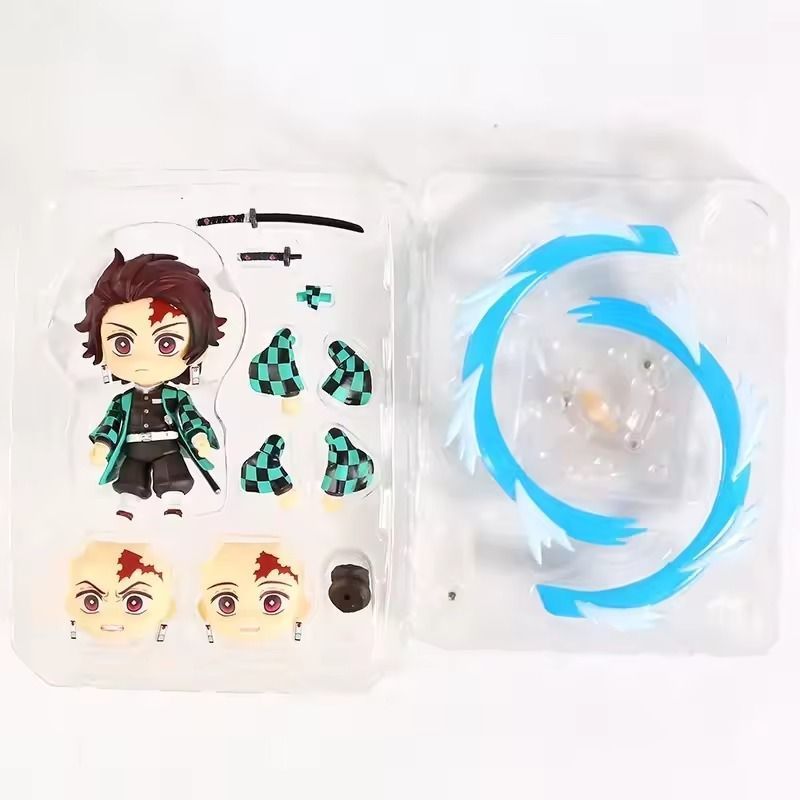Аниме фигурка нендороид Demon Slayer Клинок рассекающий демонов Kamado Tanjirou, Танджиро, подвижная, 10 см (BDD 0117)