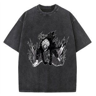 Футболка оверсайз з принтом з аніме Дандадан, універсальна, бавовна Washed Cotton, розмір XXXL (FDAN 0024G-XXXL)