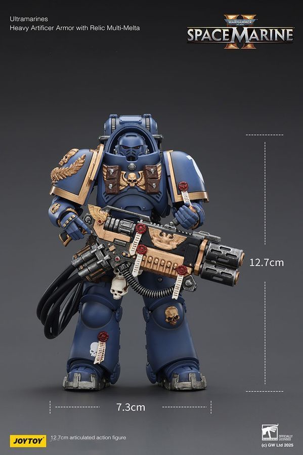 Фигурка из игры Warhammer 40k, Ультрамарин в Тяжелой реликвийной броне с мульти-мельтой, JOYTOY, подвижная, 12,7 см (WHR 0168)