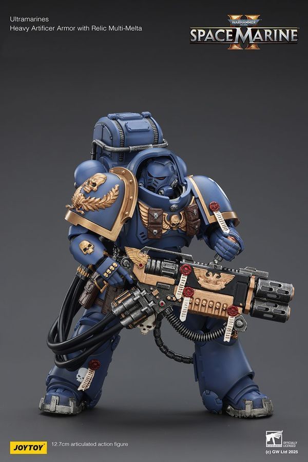 Фигурка из игры Warhammer 40k, Ультрамарин в Тяжелой реликвийной броне с мульти-мельтой, JOYTOY, подвижная, 12,7 см (WHR 0168)