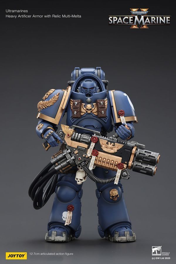 Фигурка из игры Warhammer 40k, Ультрамарин в Тяжелой реликвийной броне с мульти-мельтой, JOYTOY, подвижная, 12,7 см (WHR 0168)