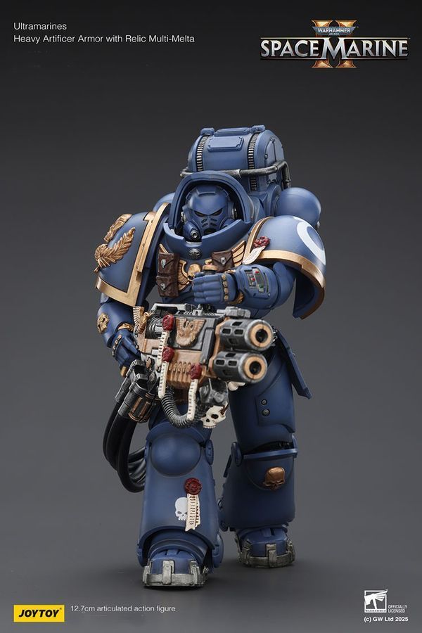 Фигурка из игры Warhammer 40k, Ультрамарин в Тяжелой реликвийной броне с мульти-мельтой, JOYTOY, подвижная, 12,7 см (WHR 0168)