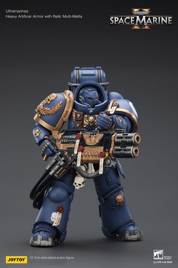 Фигурка из игры Warhammer 40k, Ультрамарин в Тяжелой реликвийной броне с мульти-мельтой, JOYTOY, подвижная, 12,7 см (WHR 0168)