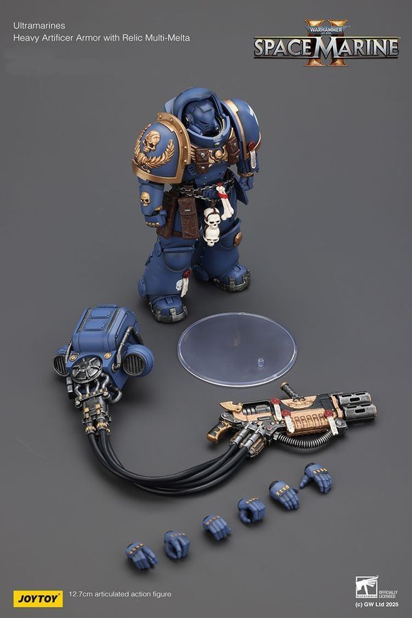 Фигурка из игры Warhammer 40k, Ультрамарин в Тяжелой реликвийной броне с мульти-мельтой, JOYTOY, подвижная, 12,7 см (WHR 0168)