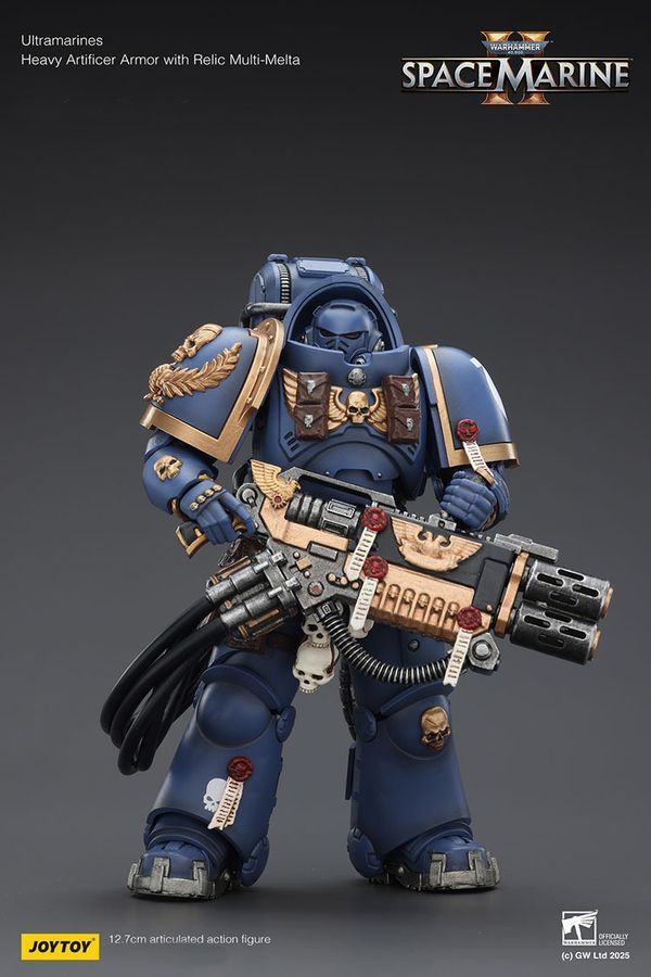 Фигурка из игры Warhammer 40k, Ультрамарин в Тяжелой реликвийной броне с мульти-мельтой, JOYTOY, подвижная, 12,7 см (WHR 0168)