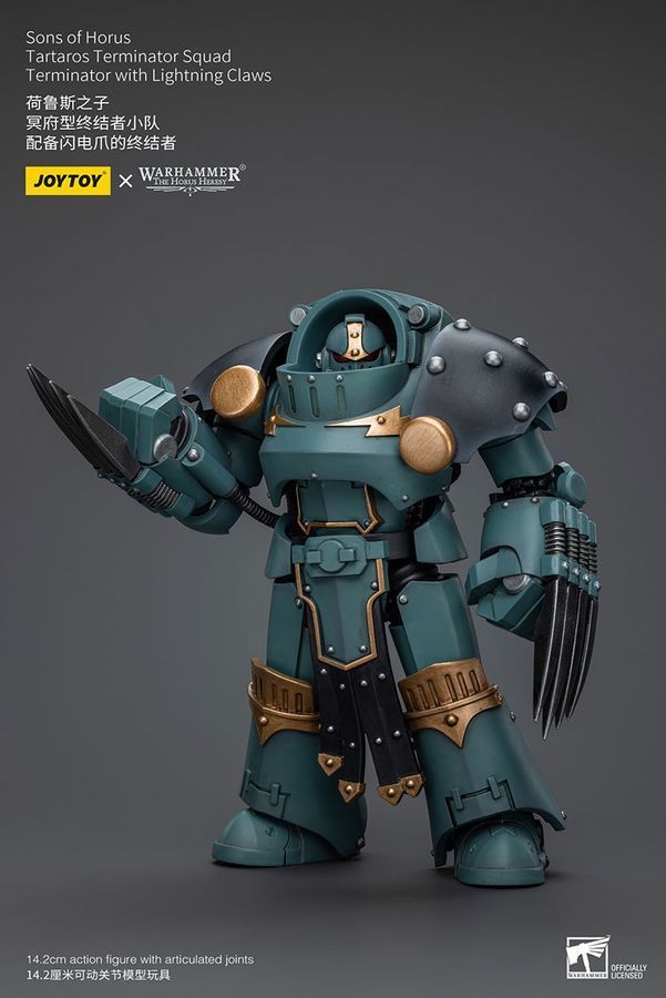 Фігурка з гри Warhammer 40k, Сини Хоруса Термінатор з блискавичними кігтями, JOYTOY, рухома, 14,2 см (WHR 0082)