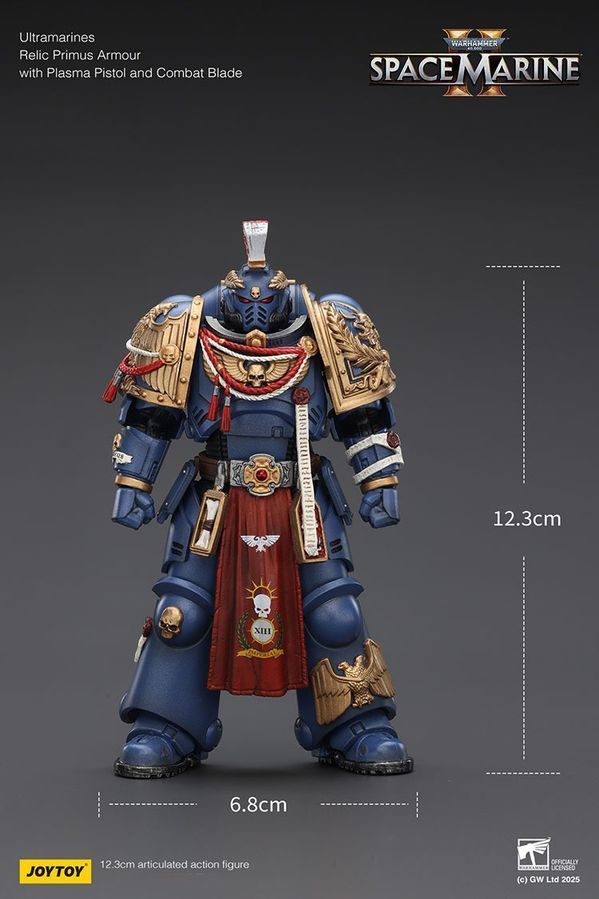 Фигурка из игры Warhammer 40k, Ультрамарин в Тяжелой реликвийной броне Примус с силовым мечем, JOYTOY, подвижная, 12,3 см (WHR 0169)