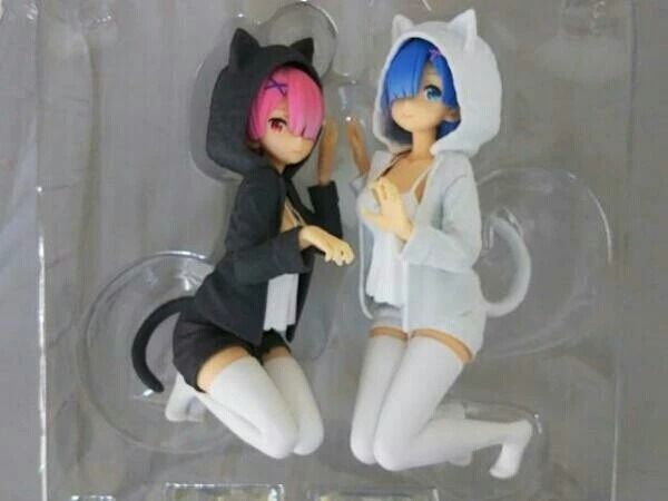 Аниме фигурки Re:Zero Жизнь с нуля Rem and Ram Рэм и Рам, 12 см ( NEKO 0002)