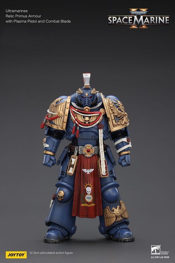 Фигурка из игры Warhammer 40k, Ультрамарин в Тяжелой реликвийной броне Примус с силовым мечем, JOYTOY, подвижная, 12,3 см (WHR 0169)