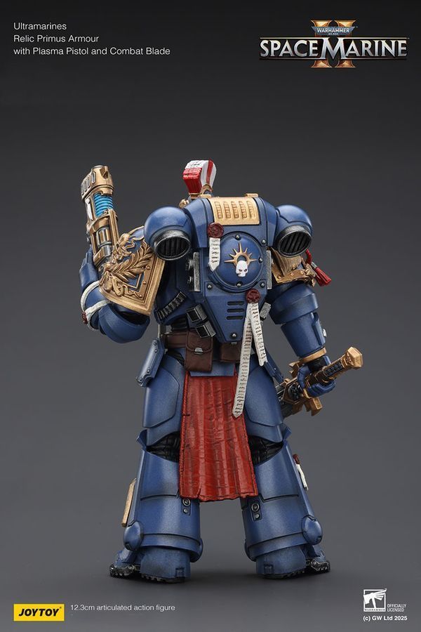 Фигурка из игры Warhammer 40k, Ультрамарин в Тяжелой реликвийной броне Примус с силовым мечем, JOYTOY, подвижная, 12,3 см (WHR 0169)