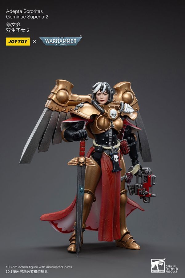 Фигурка из игры Warhammer 40k, Адепта Сороритас, Близнецы Суперия, JOYTOY, подвижная, 10,7 см (WHR 0043)