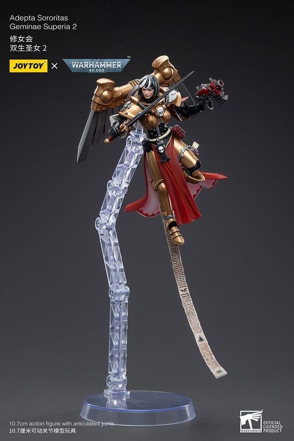 Фигурка из игры Warhammer 40k, Адепта Сороритас, Близнецы Суперия, JOYTOY, подвижная, 10,7 см (WHR 0043)
