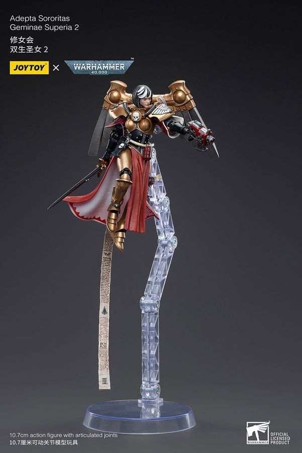 Фигурка из игры Warhammer 40k, Адепта Сороритас, Близнецы Суперия, JOYTOY, подвижная, 10,7 см (WHR 0043)
