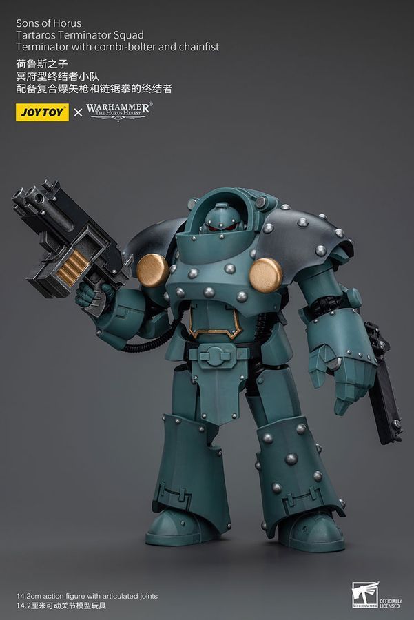 Фігурка з гри Warhammer 40k, Сини Хоруса Термінатор з комбіболтером та ланцюговим кулаком, JOYTOY, рухома, 14,2 см (WHR 0083)
