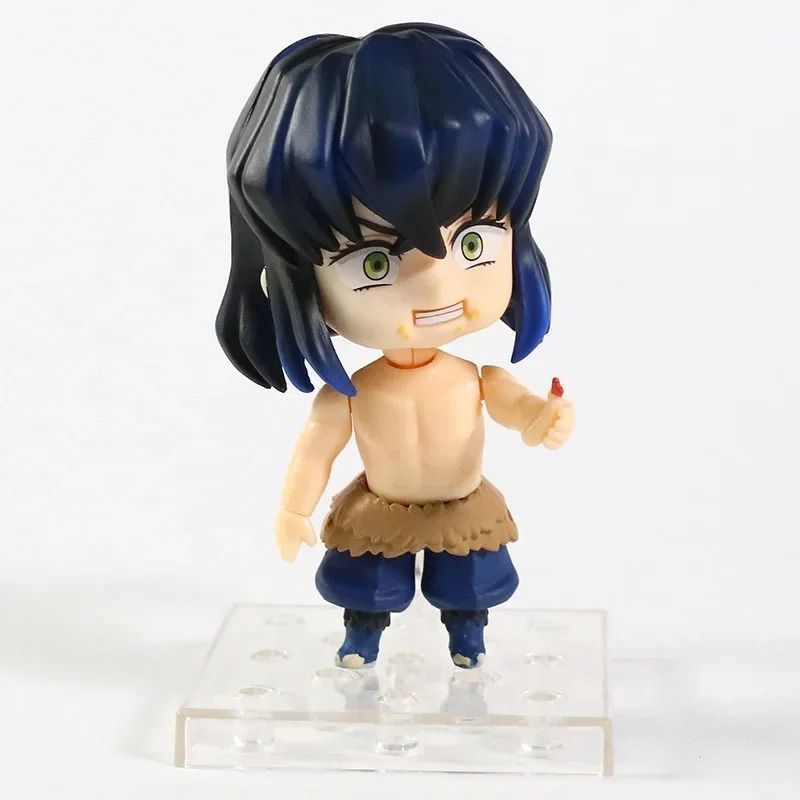 Аниме фигурка нендороид Клинок рассекающий демонов Demon Slayer Hashibira Inosuke, Иноске, подвижная, 10 см (BDD 0123)