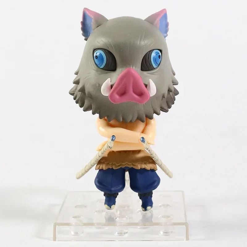 Аниме фигурка нендороид Клинок рассекающий демонов Demon Slayer Hashibira Inosuke, Иноске, подвижная, 10 см (BDD 0123)