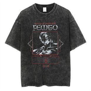 Футболка оверсайз з принтом з аніме Берсерк, універсальна, бавовна Washed Cotton, розмір XXXL (FBRK 0076G-XXXL)