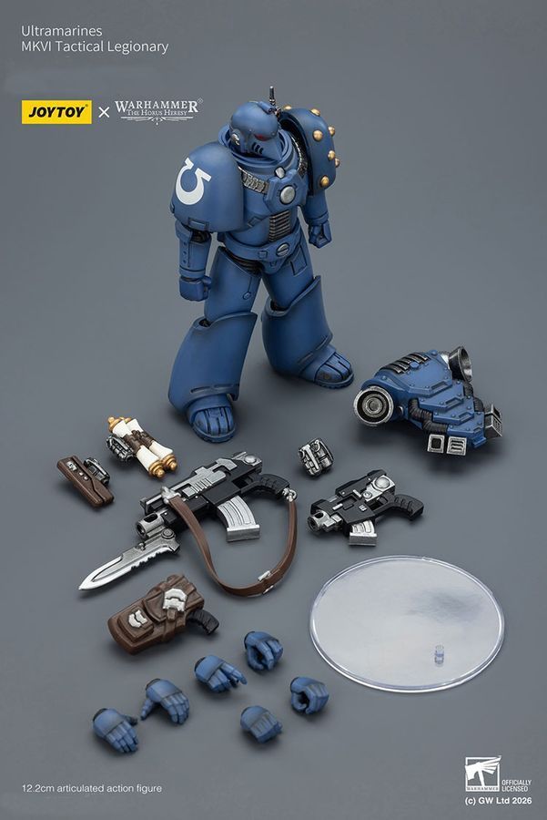 Фігурка з гри Warhammer 40k, Ультрамарини MKVI Тактичний легіонер, JOYTOY, рухома, 12,2 см (WHR 0170)