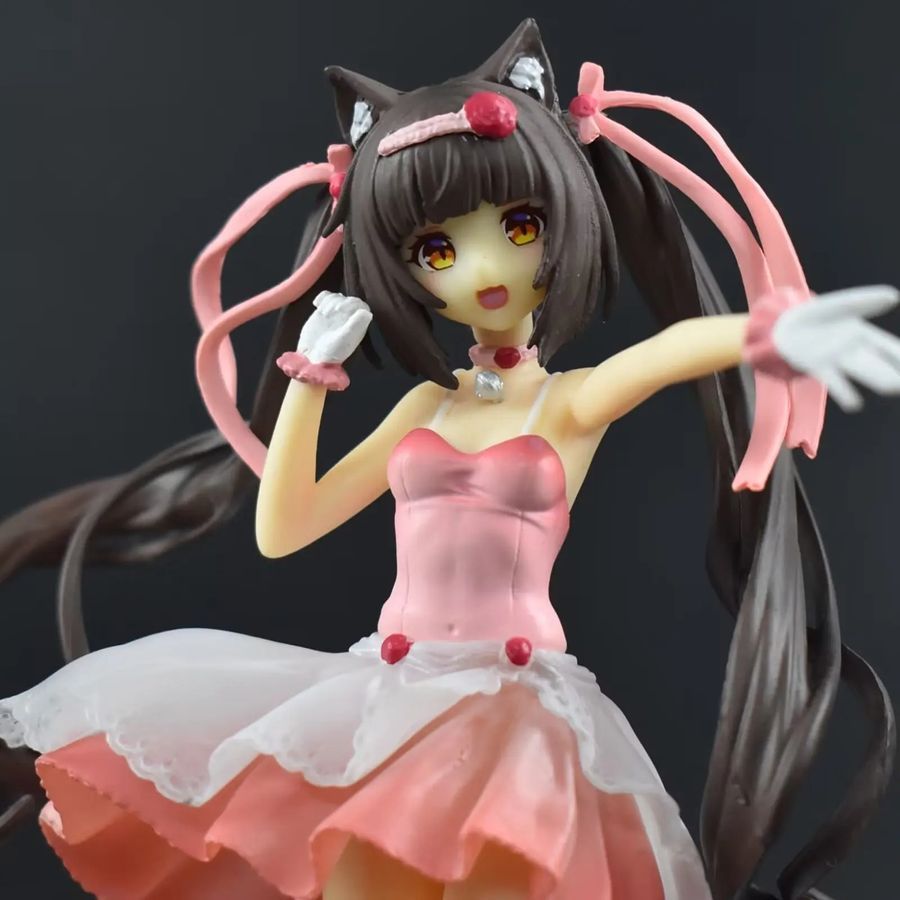 Аніме фігурка Nekopara Некопара, Chocola Чокола в рожевій сукні, 18 см (NEKO 0019)