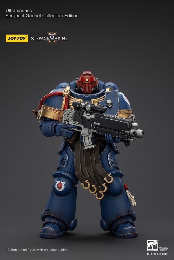 Фигурка из игры Warhammer 40k, Сержант Ультрамаринов Гадриэль &mdash; Коллекционное издание, JOYTOY, подвижная, с подсветкой, 12,8 см (WHR 0171)