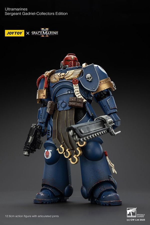 Фигурка из игры Warhammer 40k, Сержант Ультрамаринов Гадриэль &mdash; Коллекционное издание, JOYTOY, подвижная, с подсветкой, 12,8 см (WHR 0171)