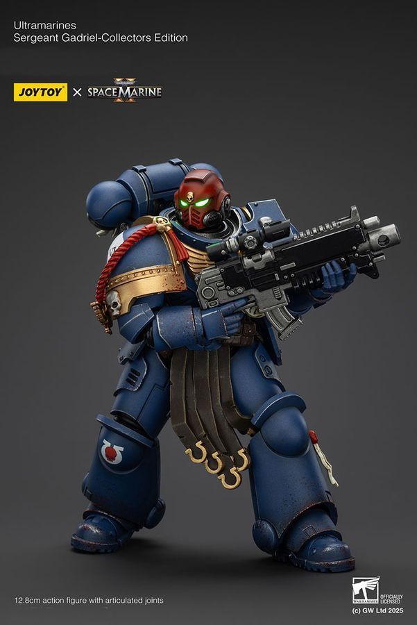 Фигурка из игры Warhammer 40k, Сержант Ультрамаринов Гадриэль &mdash; Коллекционное издание, JOYTOY, подвижная, с подсветкой, 12,8 см (WHR 0171)
