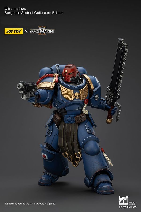 Фигурка из игры Warhammer 40k, Сержант Ультрамаринов Гадриэль &mdash; Коллекционное издание, JOYTOY, подвижная, с подсветкой, 12,8 см (WHR 0171)