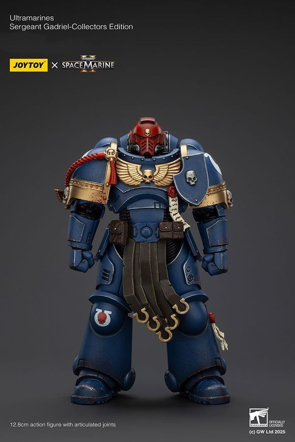Фигурка из игры Warhammer 40k, Сержант Ультрамаринов Гадриэль &mdash; Коллекционное издание, JOYTOY, подвижная, с подсветкой, 12,8 см (WHR 0171)