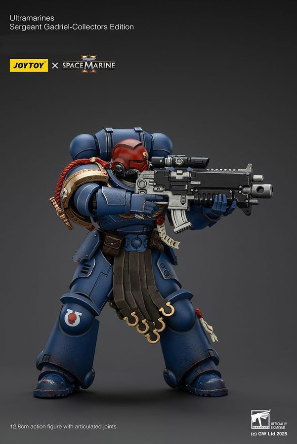 Фигурка из игры Warhammer 40k, Сержант Ультрамаринов Гадриэль &mdash; Коллекционное издание, JOYTOY, подвижная, с подсветкой, 12,8 см (WHR 0171)