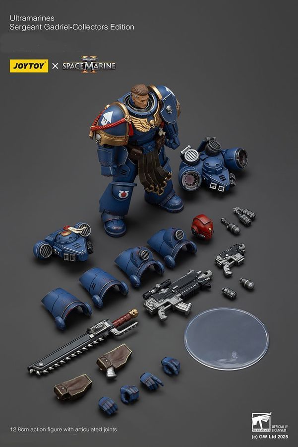 Фигурка из игры Warhammer 40k, Сержант Ультрамаринов Гадриэль &mdash; Коллекционное издание, JOYTOY, подвижная, с подсветкой, 12,8 см (WHR 0171)
