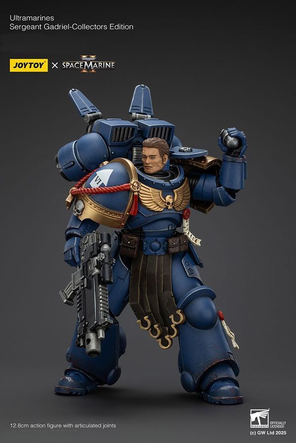Фигурка из игры Warhammer 40k, Сержант Ультрамаринов Гадриэль &mdash; Коллекционное издание, JOYTOY, подвижная, с подсветкой, 12,8 см (WHR 0171)
