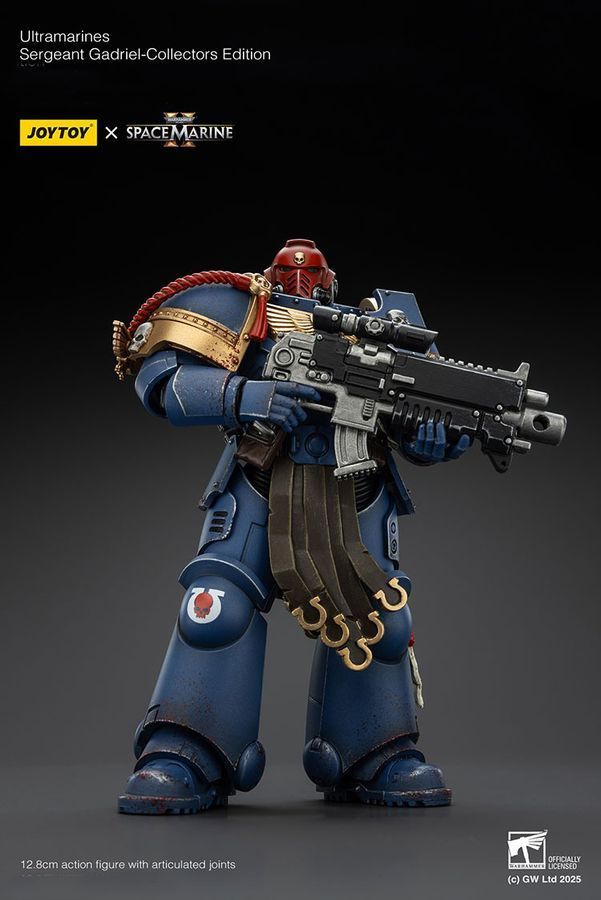 Фигурка из игры Warhammer 40k, Сержант Ультрамаринов Гадриэль &mdash; Коллекционное издание, JOYTOY, подвижная, с подсветкой, 12,8 см (WHR 0171)