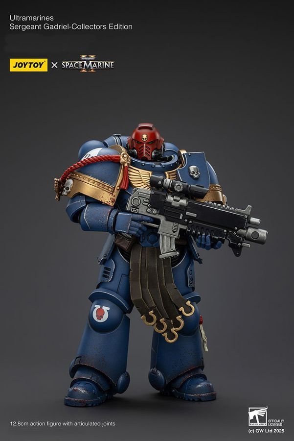 Фигурка из игры Warhammer 40k, Сержант Ультрамаринов Гадриэль &mdash; Коллекционное издание, JOYTOY, подвижная, с подсветкой, 12,8 см (WHR 0171)