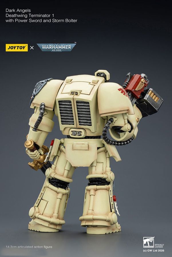 Фигурка из игры Warhammer 40k, Терминатор Темных Ангелов с силовым мечем, JOYTOY, подвижная, 14,3 см (WHR 0191)
