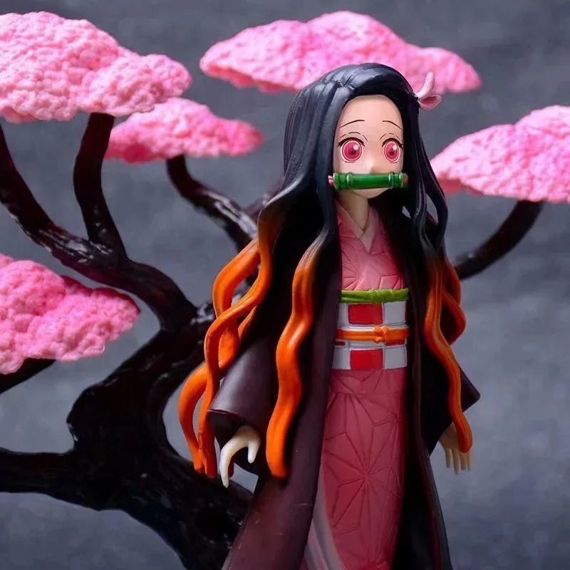 Аніме фігурка Demon Slayer Клинок розсікаючий демонів Kamado Nezuko, Незуко біля сакури, 19 см (BDD 0138)