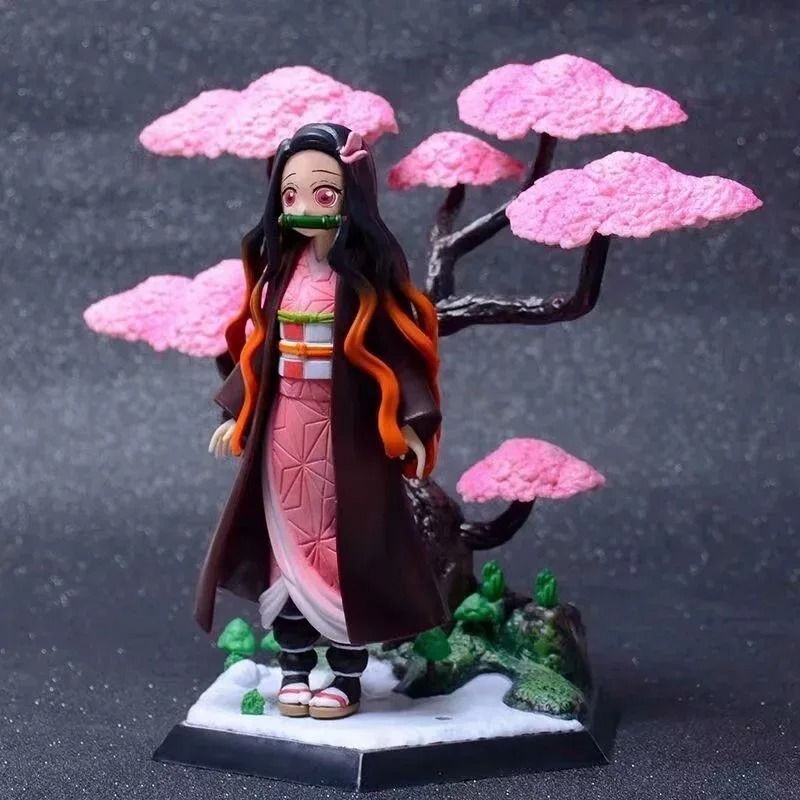 Аніме фігурка Demon Slayer Клинок розсікаючий демонів Kamado Nezuko, Незуко біля сакури, 19 см (BDD 0138)