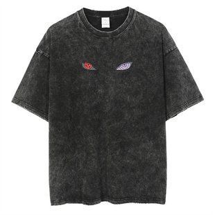 Футболка оверсайз с принтом из аниме Наруто, универсальная, хлопок Washed Cotton, размер S (FNAR 0089G-S)