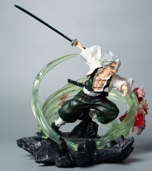 Аніме фігурка Demon Slayer Клинок розсікаючий демонів Shinazugawa Sanemi, Санемі Шинадзугава, з підсвічуванням, 23 см (BDD 0103)