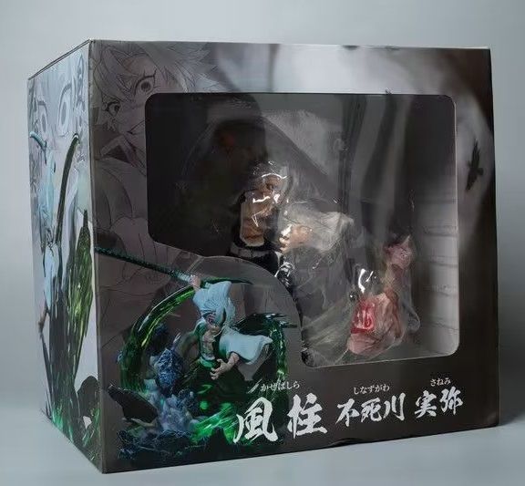 Аніме фігурка Demon Slayer Клинок розсікаючий демонів Shinazugawa Sanemi, Санемі Шинадзугава, з підсвічуванням, 23 см (BDD 0103)