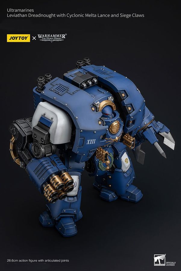 Фігурка з гри Warhammer 40k, Дредноут &laquo;Левіафан&raquo; Ультрамаринів з циклонічним мельто-списом та облоговим кігтем, JOYTOY, рухома, 28,6 см (WHR 0173)