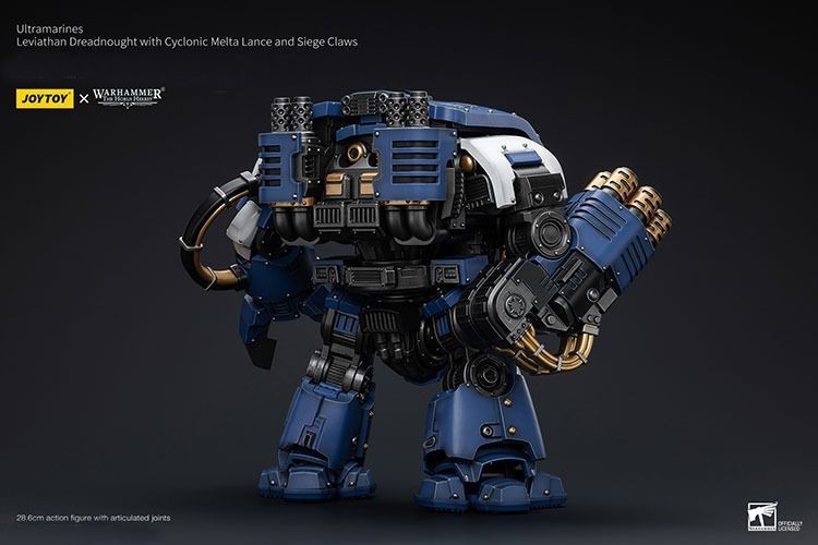 Фігурка з гри Warhammer 40k, Дредноут &laquo;Левіафан&raquo; Ультрамаринів з циклонічним мельто-списом та облоговим кігтем, JOYTOY, рухома, 28,6 см (WHR 0173)